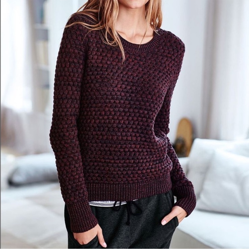 Victoria’s Secret Purple Plum Heathered Knit Sweater